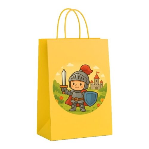 Sacola de Papel Personalizada Infantil Cavaleiro Medieval
