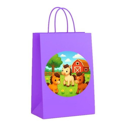 Sacola de Papel Personalizada Infantil Cavalinhos