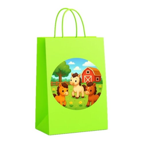 Sacola de Papel Personalizada Infantil Cavalinhos