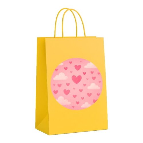 Sacola de Papel Personalizada Infantil Céu Rosa