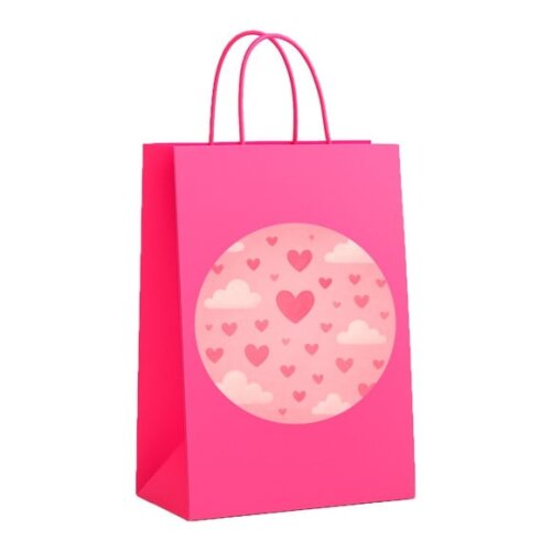 Sacola de Papel Personalizada Infantil Céu Rosa