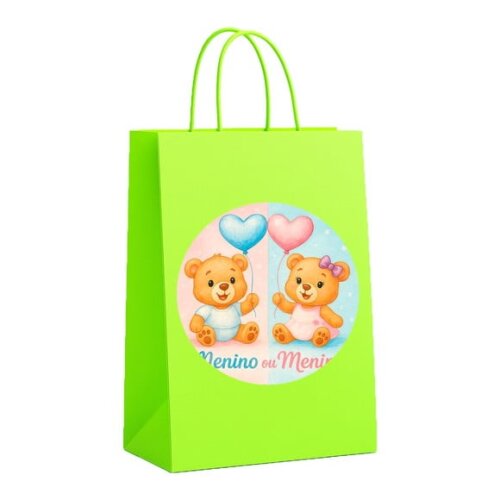 Sacola de Papel Personalizada Infantil Chá de Revelação