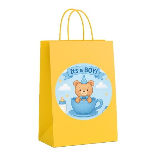 Sacola de Papel Personalizada Infantil Chá de Bebê Menino