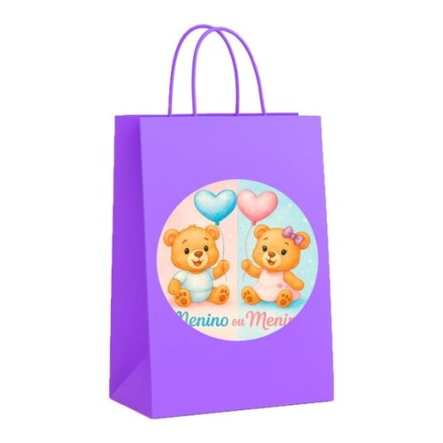 Sacola de Papel Personalizada Infantil Chá de Revelação