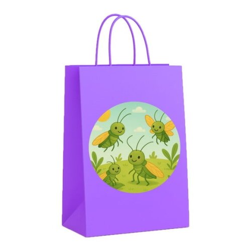Sacola de Papel Personalizada Infantil Cigarras
