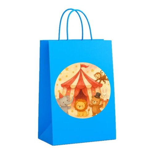 Sacola de Papel Personalizada Infantil Circo Aquarela
