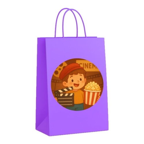 Sacola de Papel Personalizada Infantil Cinema Antigo