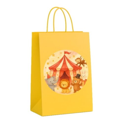 Sacola de Papel Personalizada Infantil Circo Aquarela