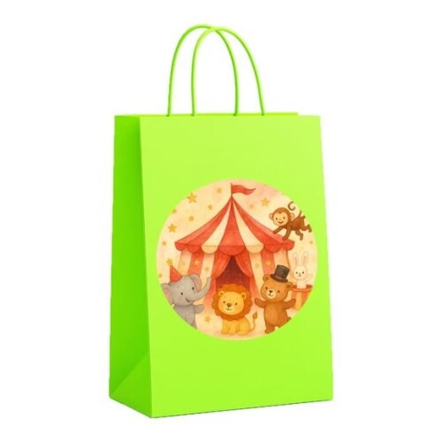 Sacola de Papel Personalizada Infantil Circo Aquarela