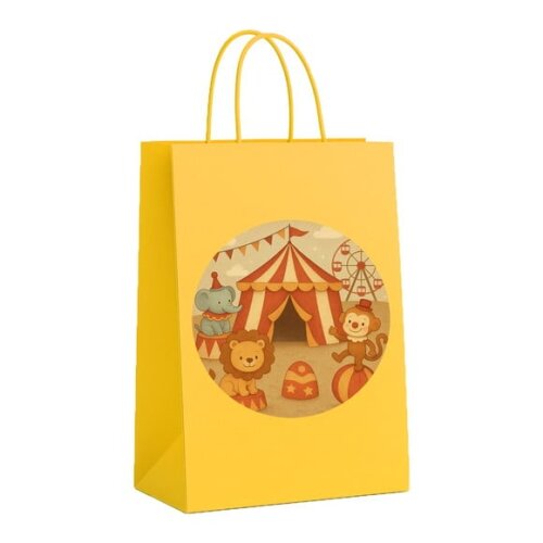 Sacola de Papel Personalizada Infantil Circo Vintage