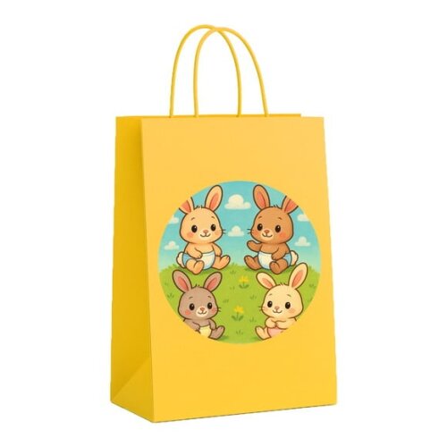 Sacola de Papel Personalizada Infantil Coelhinhos Baby