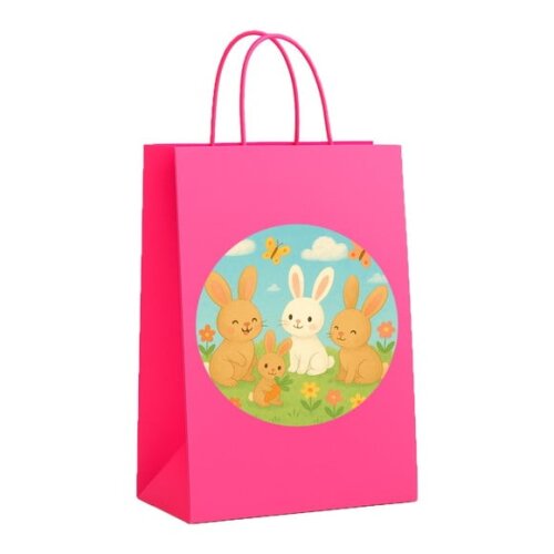 Sacola de Papel Personalizada Infantil Coelhinhos
