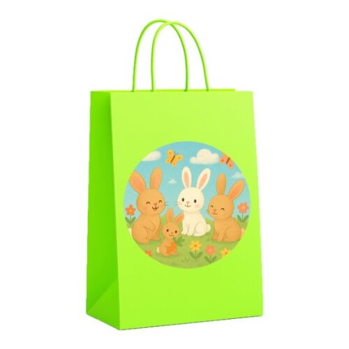 Sacola de Papel Personalizada Infantil Coelhinhos