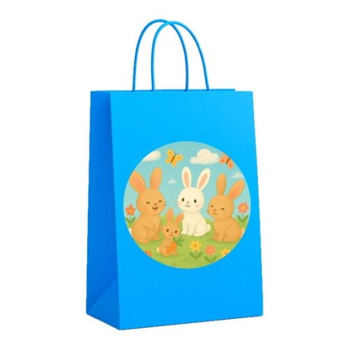 Sacola de Papel Personalizada Infantil Coelhinhos