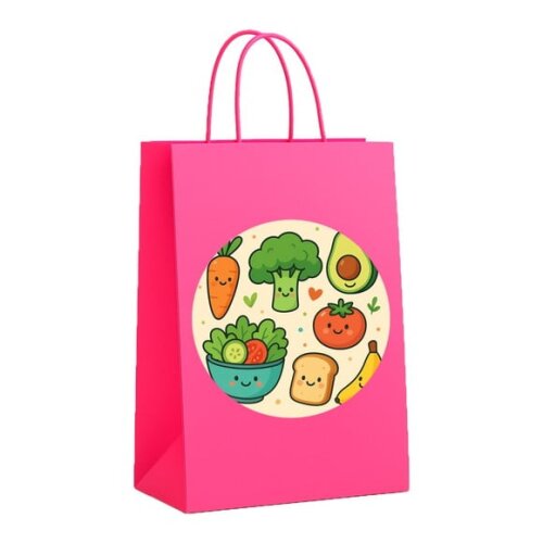 Sacola de Papel Personalizada Infantil Comidinhas Saudáveis