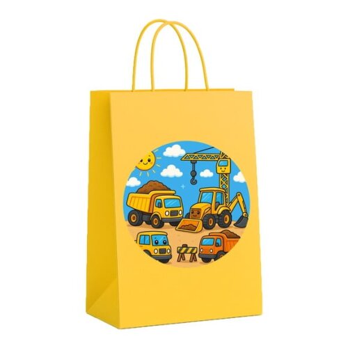 Sacola de Papel Personalizada Infantil Construção Civil
