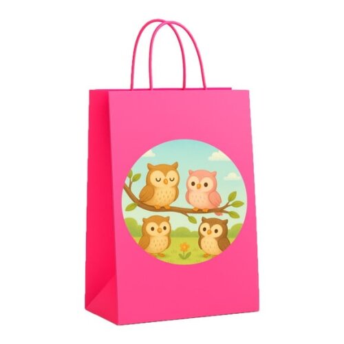 Sacola de Papel Personalizada Infantil Corujinhas