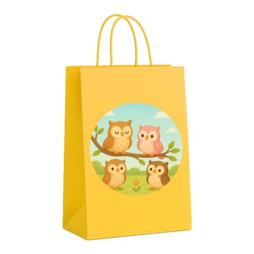 Sacola de Papel Personalizada Infantil Corujinhas