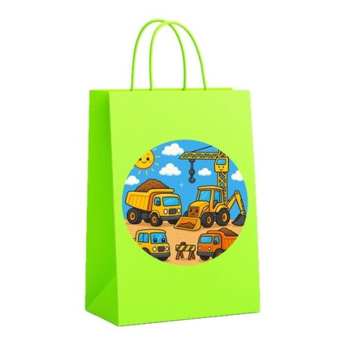 Sacola de Papel Personalizada Infantil Construção Civil