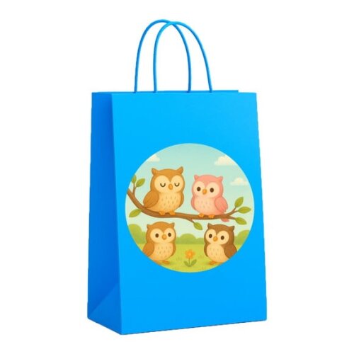 Sacola de Papel Personalizada Infantil Corujinhas