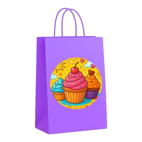 Sacola de Papel Personalizada Infantil Cupcakes