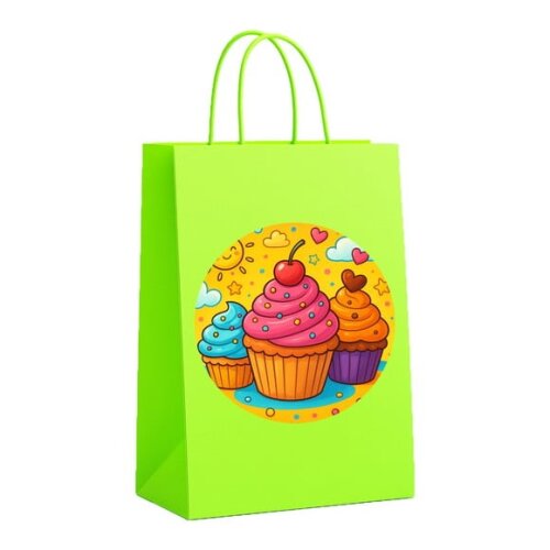 Sacola de Papel Personalizada Infantil Cupcakes