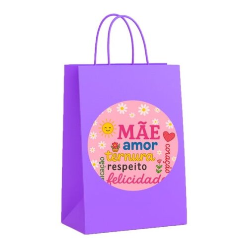 Sacola de Papel Personalizada Infantil Dia das Mães