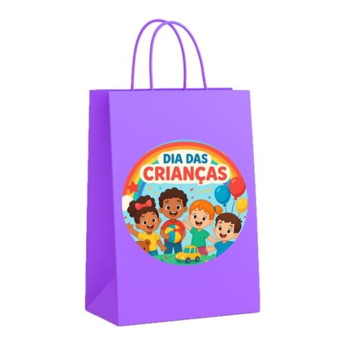 Sacola de Papel Personalizada Infantil Dia das Crianças