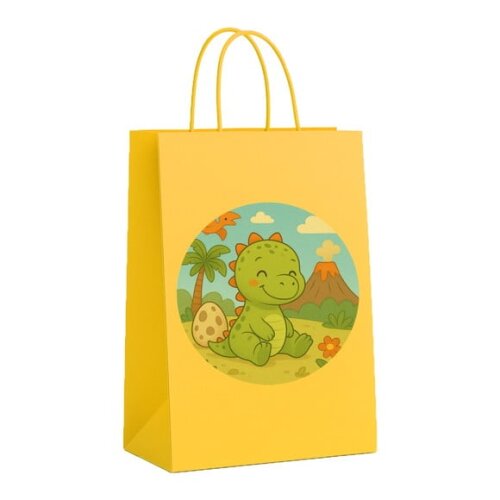 Sacola de Papel Personalizada Infantil Dinossauro Baby