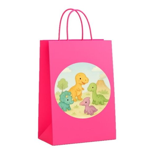 Sacola de Papel Personalizada Infantil Dinossauros Baby