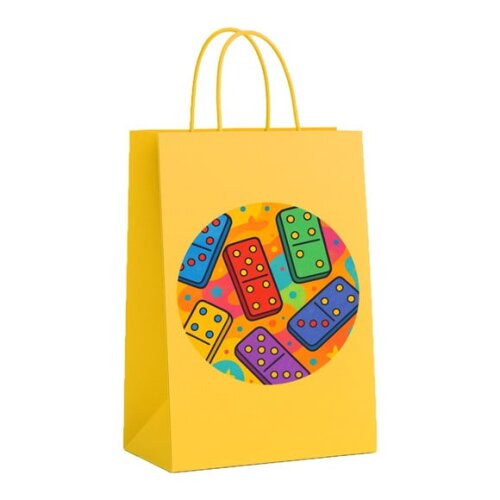 Sacola de Papel Personalizada Infantil Dominós Coloridos