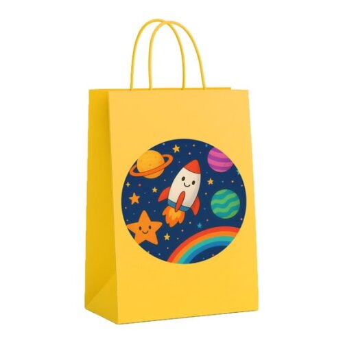 Sacola de Papel Personalizada Infantil Espaço Colorido