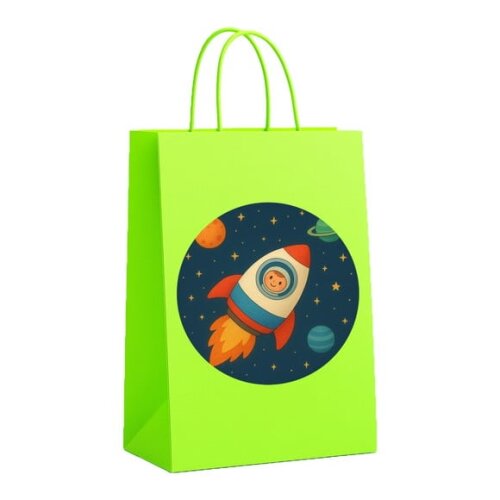 Sacola de Papel Personalizada Infantil Espaço Sideral