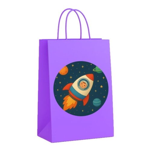 Sacola de Papel Personalizada Infantil Espaço Sideral