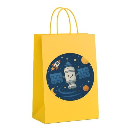 Sacola de Papel Personalizada Infantil Estação Espacial