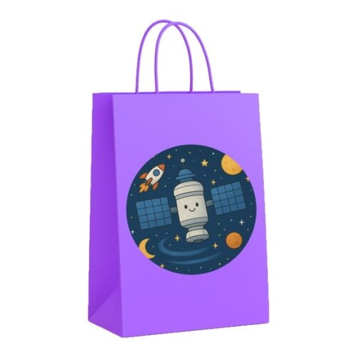 Sacola de Papel Personalizada Infantil Estação Espacial