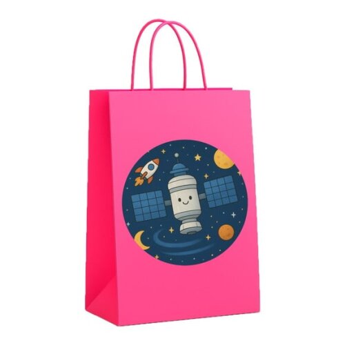 Sacola de Papel Personalizada Infantil Estação Espacial