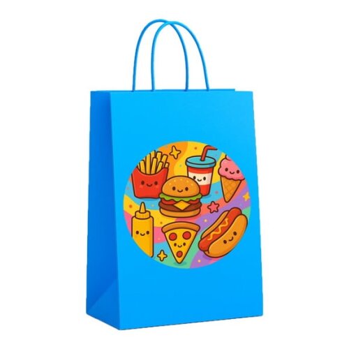 Sacola de Papel Personalizada Infantil Fast Food