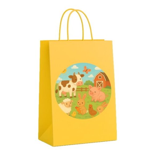 Sacola de Papel Personalizada Infantil Fazendinha