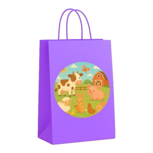 Sacola de Papel Personalizada Infantil Fazendinha