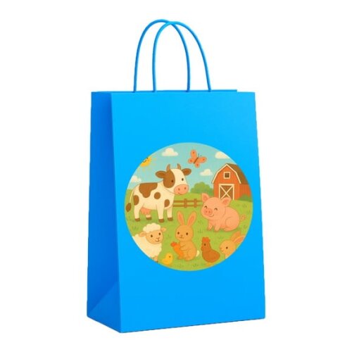Sacola de Papel Personalizada Infantil Fazendinha