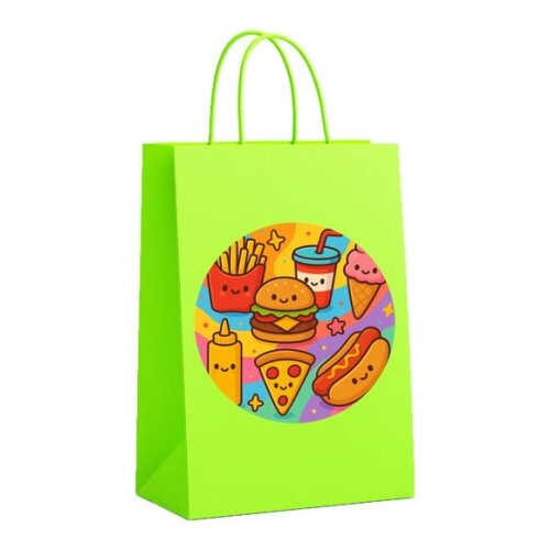 Sacola de Papel Personalizada Infantil Fast Food