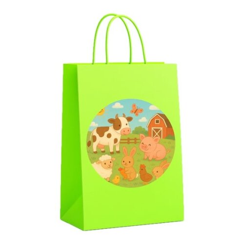 Sacola de Papel Personalizada Infantil Fazendinha