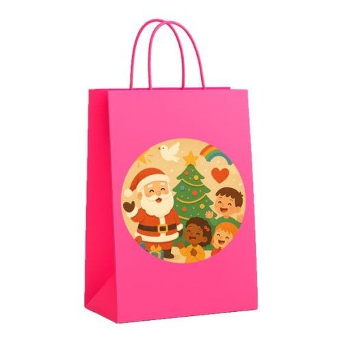 Sacola de Papel Personalizada Infantil Feliz Natal