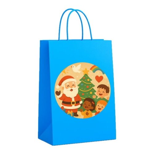 Sacola de Papel Personalizada Infantil Feliz Natal
