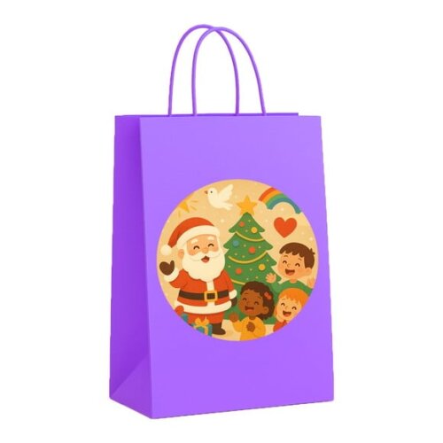 Sacola de Papel Personalizada Infantil Feliz Natal