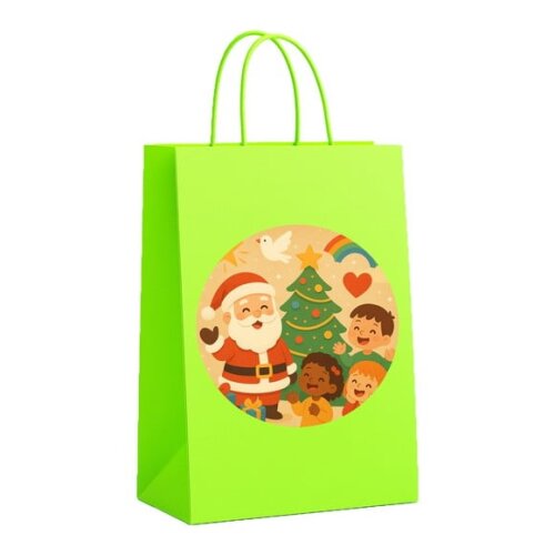 Sacola de Papel Personalizada Infantil Feliz Natal