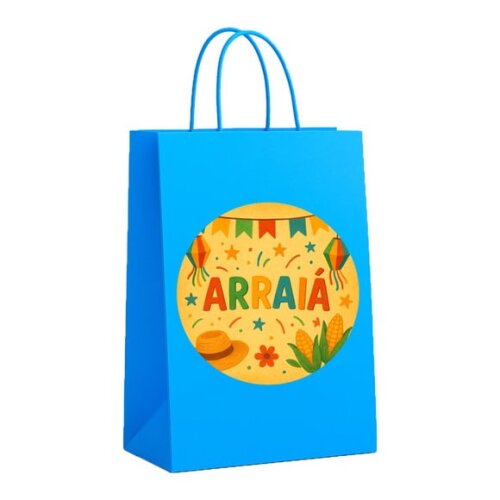 Sacola de Papel Personalizada Infantil Festa Junina Arraiá