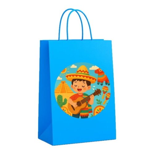Sacola de Papel Personalizada Infantil Festa Mexicana