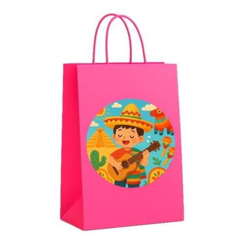 Sacola de Papel Personalizada Infantil Festa Mexicana